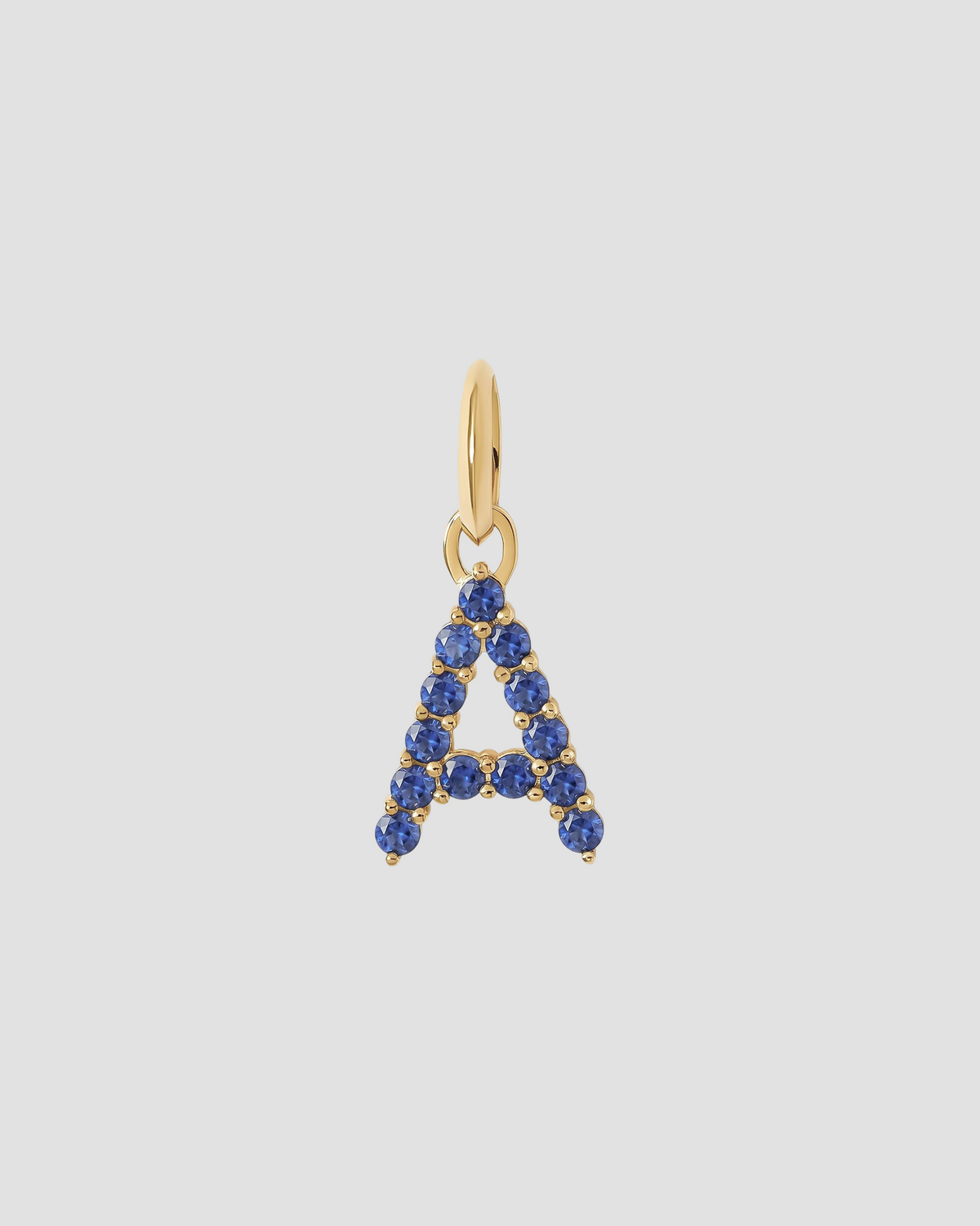 Medium Floating Sapphire Minimal Block Letter