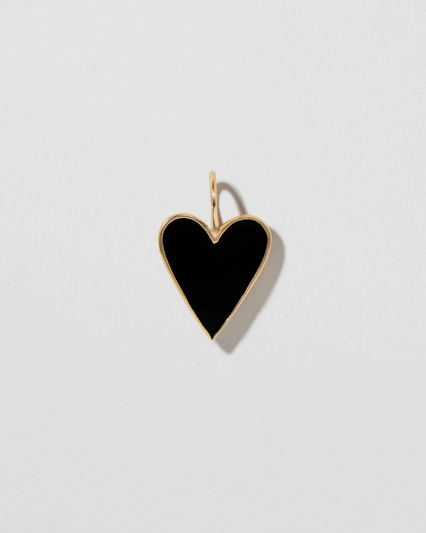 Jennifer Fisher - Medium Gold Border Enamel Heart - Black