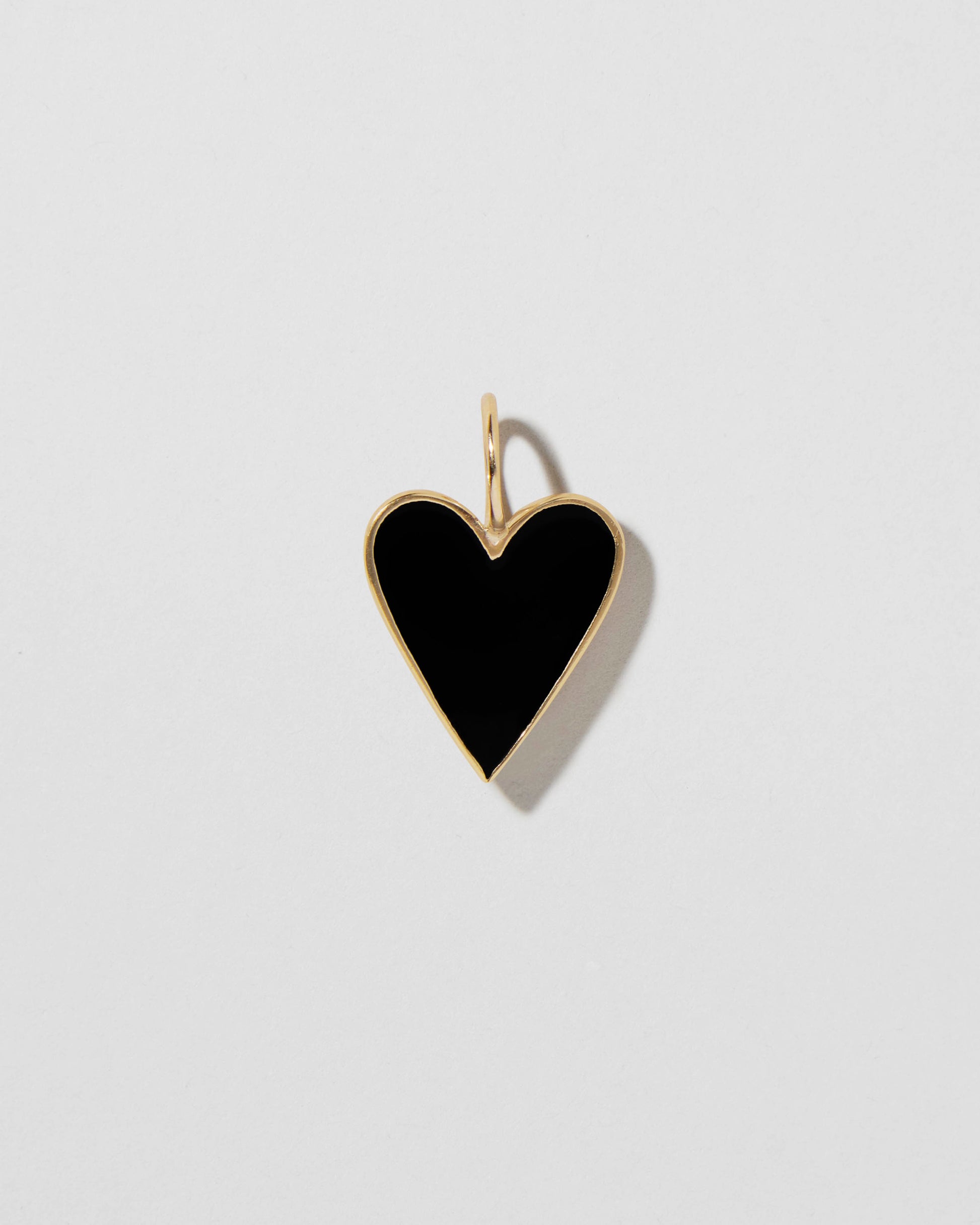 Jennifer Fisher - Medium Gold Border Enamel Heart - Black