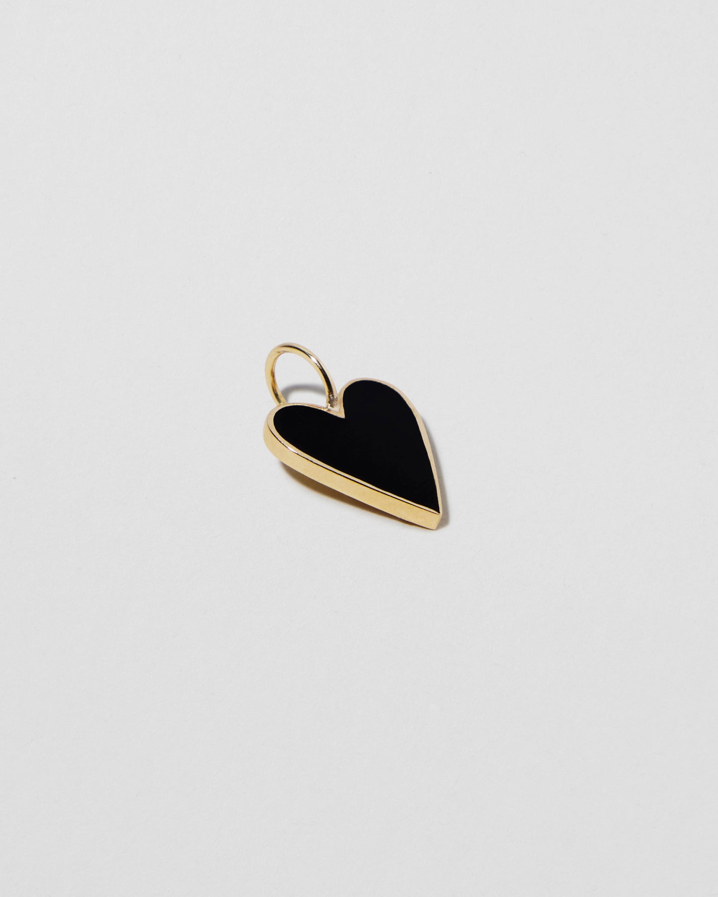 Jennifer Fisher - Medium Gold Border Enamel Heart - Black