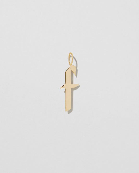 Jennifer Fisher - Medium Gothic Letter F - Yellow Gold