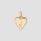 Personalized Medium Heart 1 Letter and Diamond in 18K Yellow Gold