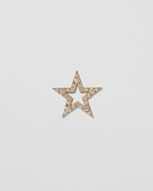 Jennifer Fisher - Medium Hollow Star with Pave White Diamonds - Yellow Gold