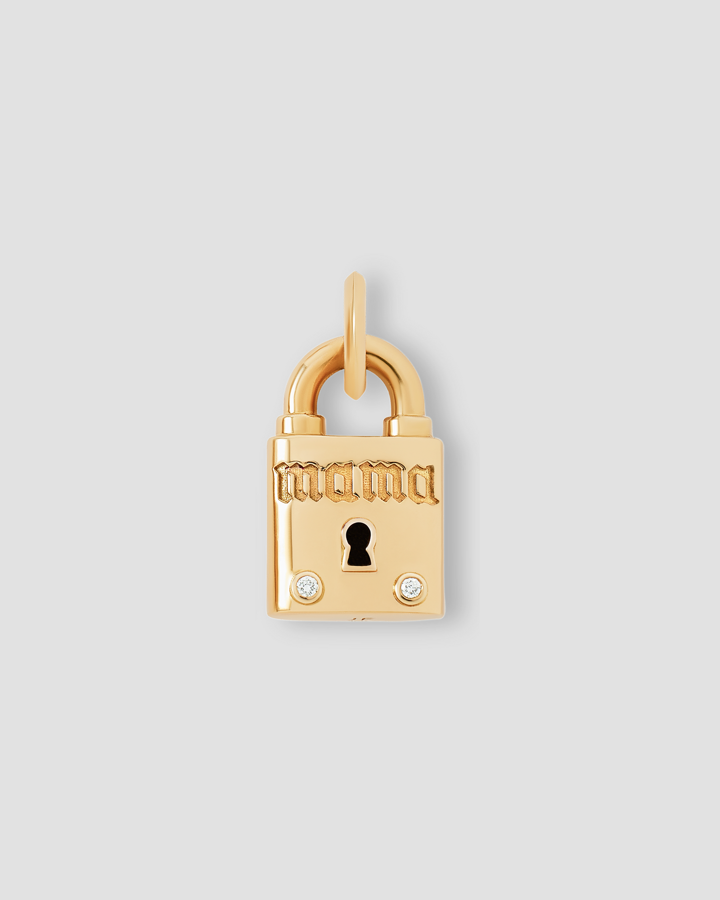 Personalized Medium Lock with Two Diamonds