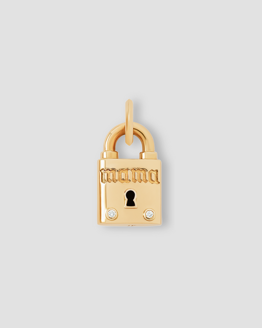 Personalized Medium Lock with Two Diamonds