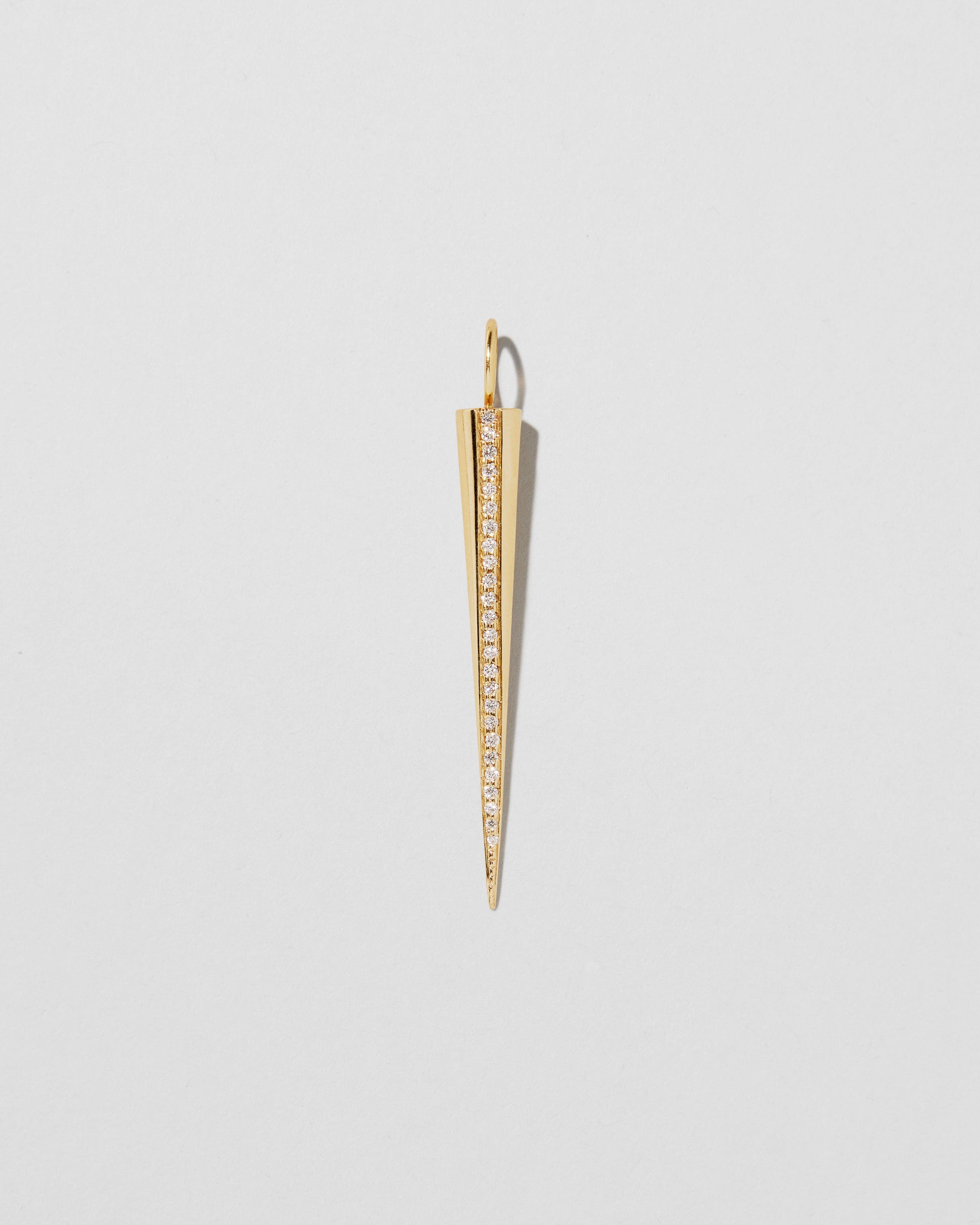 Jennifer Fisher - Medium Skinny Cone with Pave White Diamonds - Yellow Gold