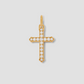 Medium Royal Cross with Pavé White Diamonds in 18K Yellow Gold
