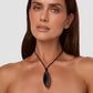 Metal Dagger Leather Cord Necklace