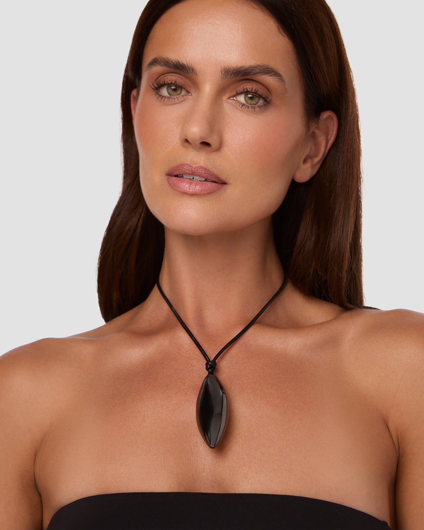 Metal Dagger Leather Cord Necklace