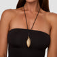Metal Dagger Leather Cord Necklace