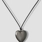 Metal Heart Leather Cord Necklace