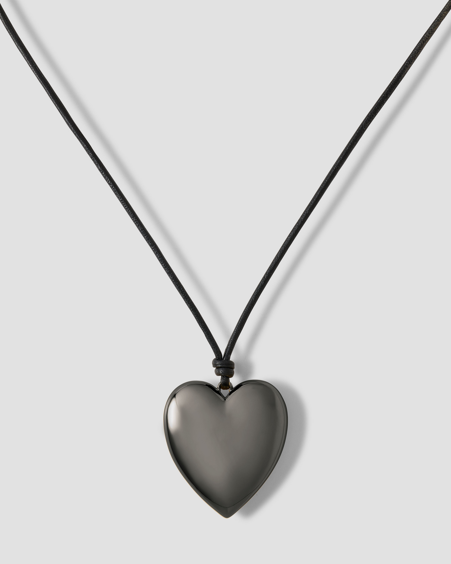 Metal Heart Leather Cord Necklace