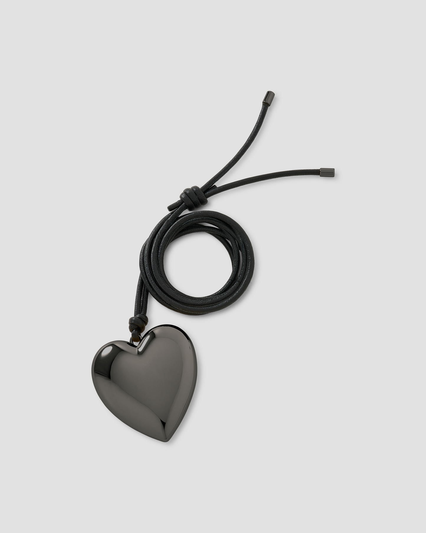 Metal Heart Leather Cord Necklace