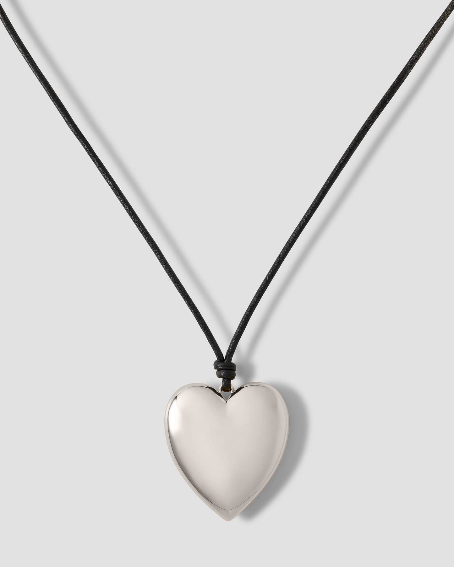 Metal Heart Leather Cord Necklace