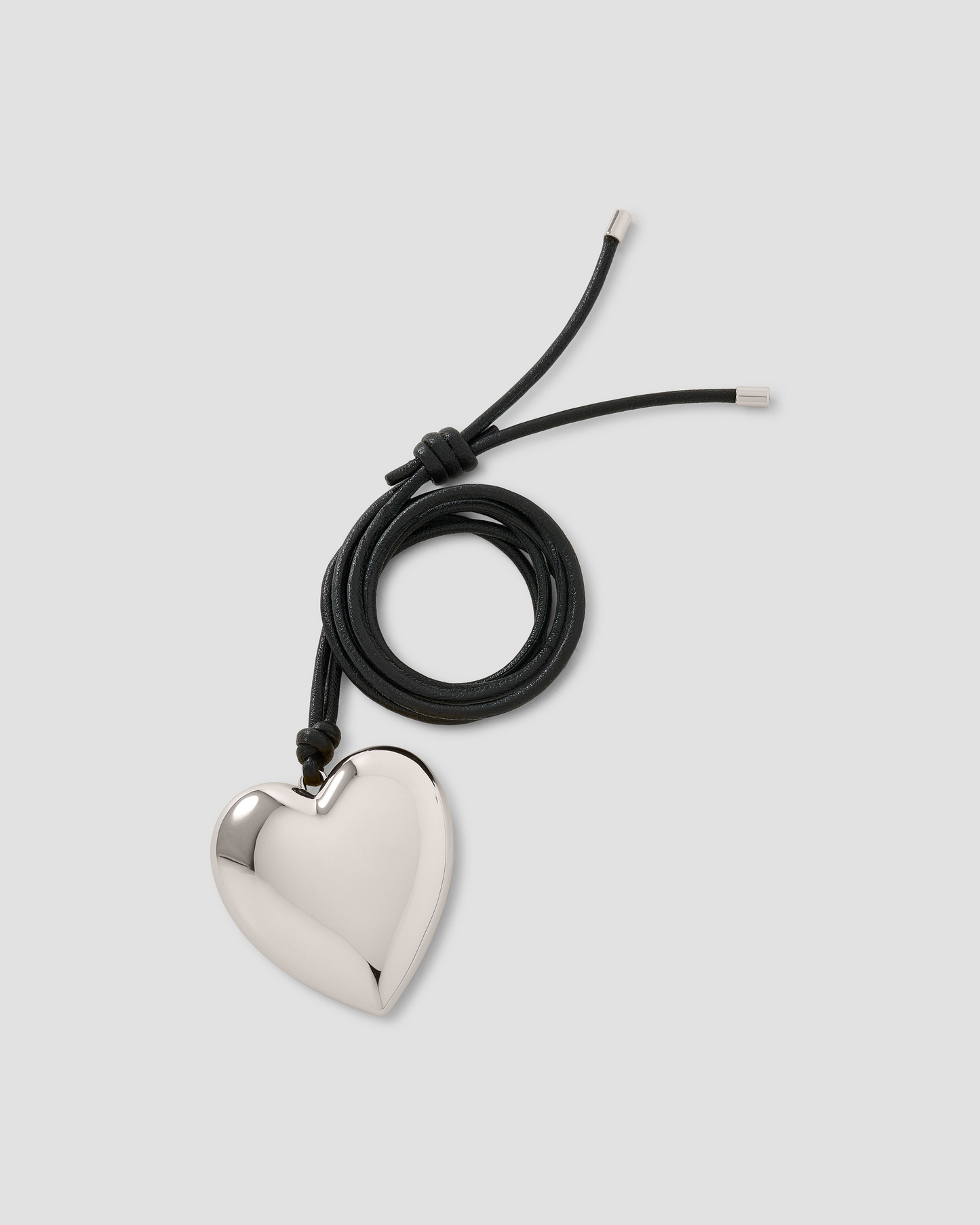 Metal Heart Leather Cord Necklace