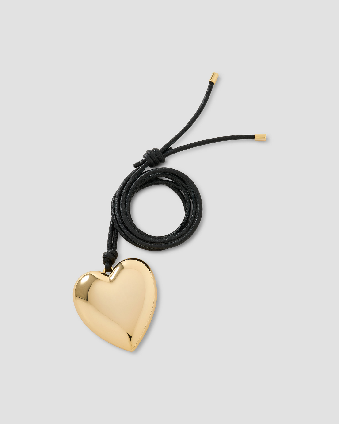Metal Heart Leather Cord Necklace