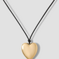 Metal Heart Leather Cord Necklace