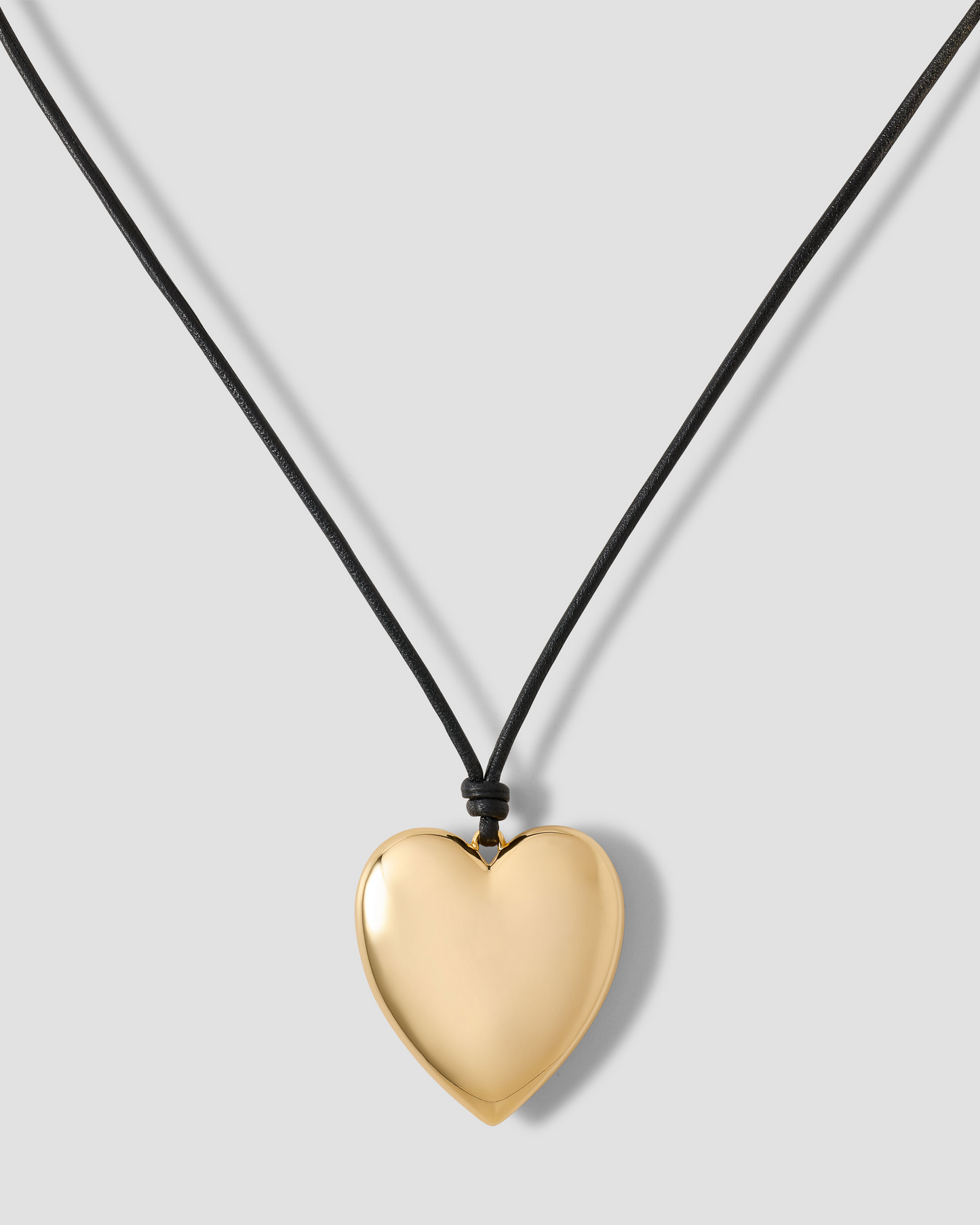 Metal Heart Leather Cord Necklace