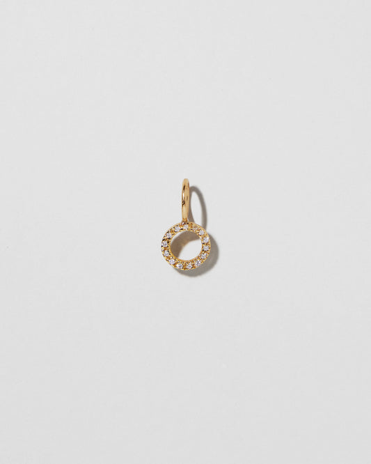 Jennifer Fisher - Mini Minimal Black Letter O with Pave White Diamonds - Yellow Gold