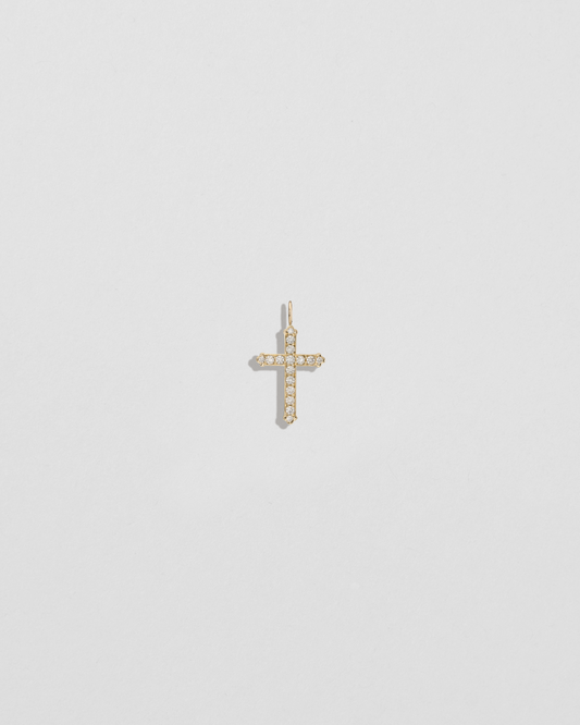 Mini Royal Cross with Pave White Diamonds