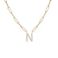 Floating Diamond Minimal Block Letter Pendant - 18K Yellow Gold