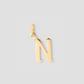 Capital Gothic Letter Charm with Diamond in 18K Yellow Gold