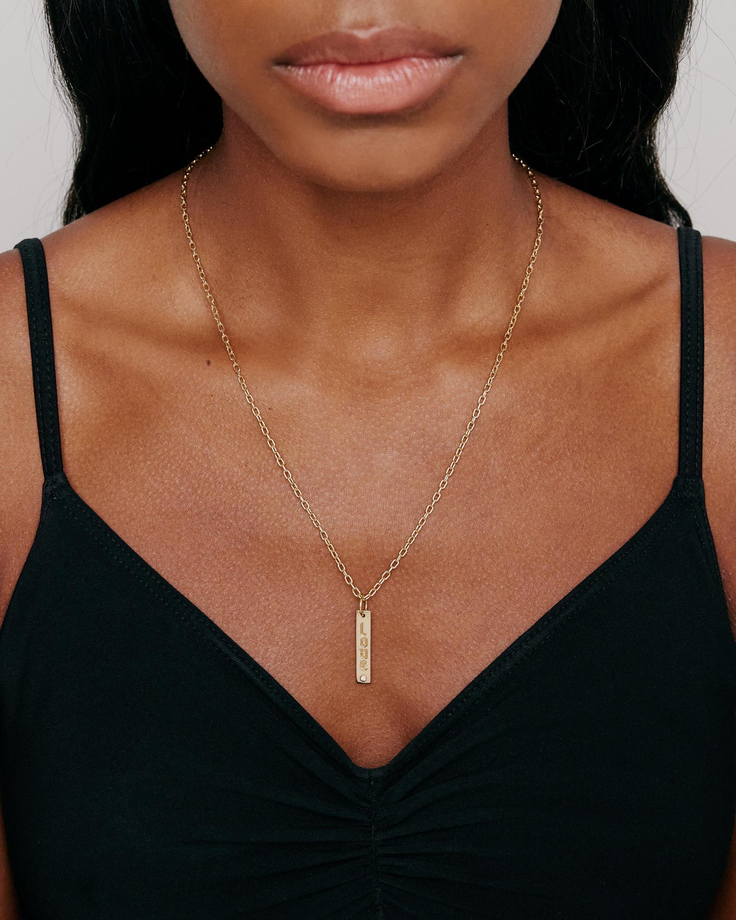 Narrow Mini Diamond Dog Tag