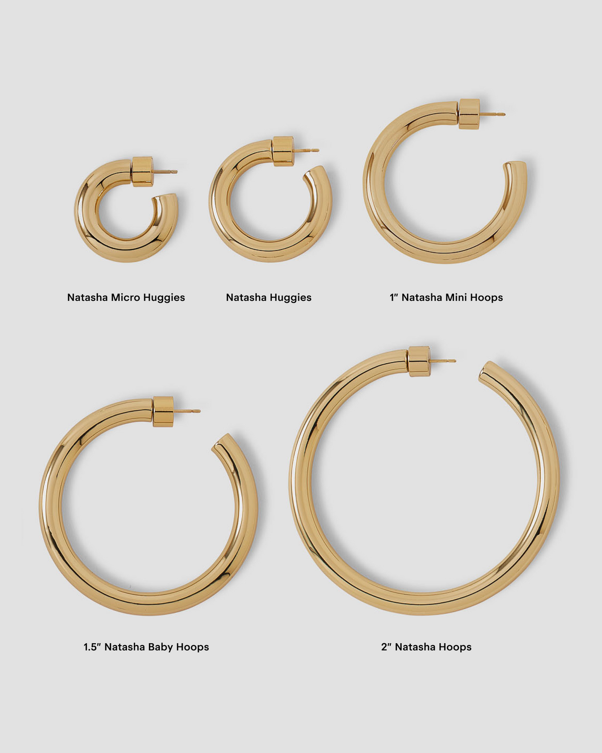 2" Natasha Hoops gold earring - alternate angle | hoop earrings