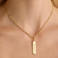 Personalized Beveled Dog Tag in 18K Yellow Gold