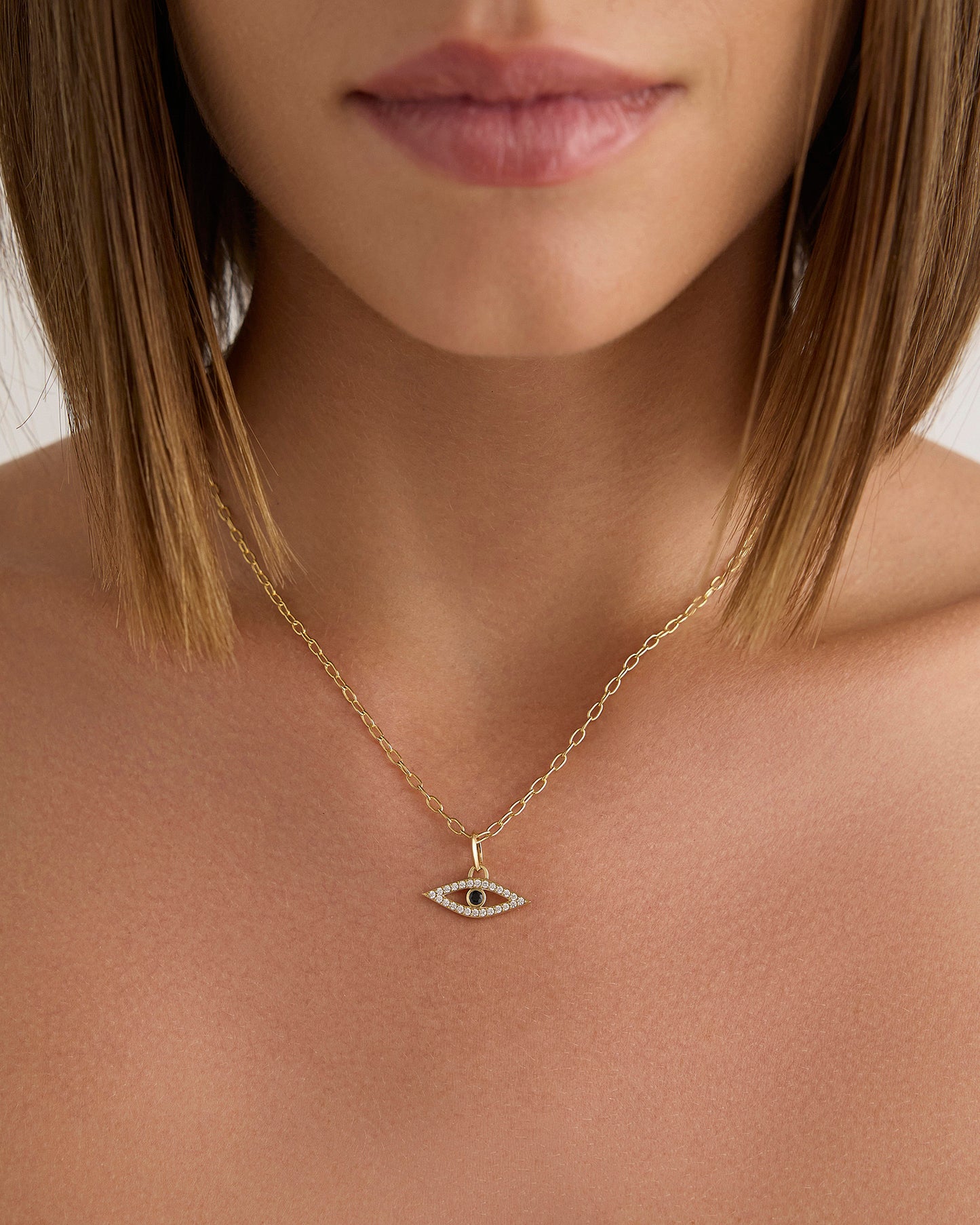 Evil Eye Charm in 18K Yellow Gold