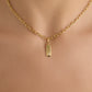 Minimal Block Letter Dog Tag in 18K Yellow Gold