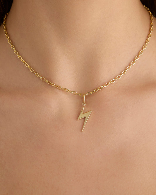 Lightening Bolt Charm in 18K Yellow Gold