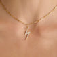 Lightening Bolt Charm with Pavé White Diamonds in 18K Yellow Gold