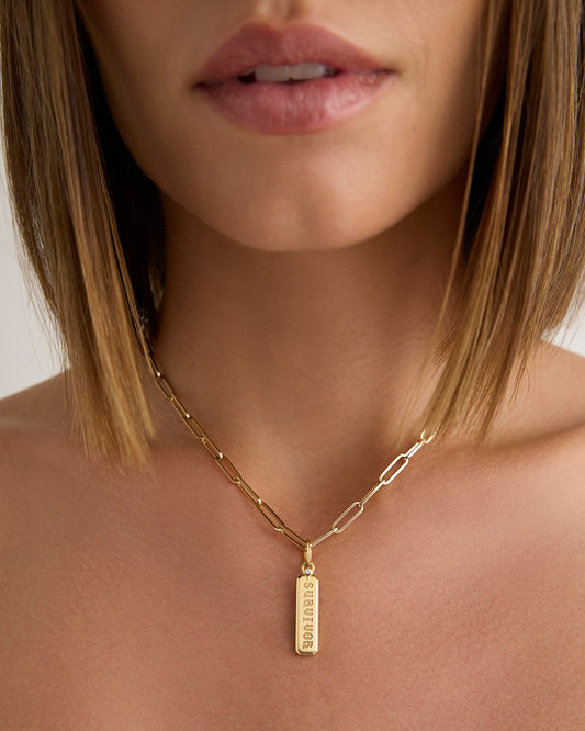 Survivor Dog Tag in 18k Yellow Gold