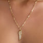 Medium Wing Charm with Pavé White Diamond in 18K Yellow Gold