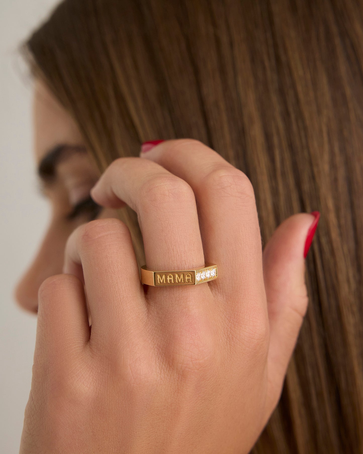 Peak Ring with Diamonds in 18K Yellow Gold