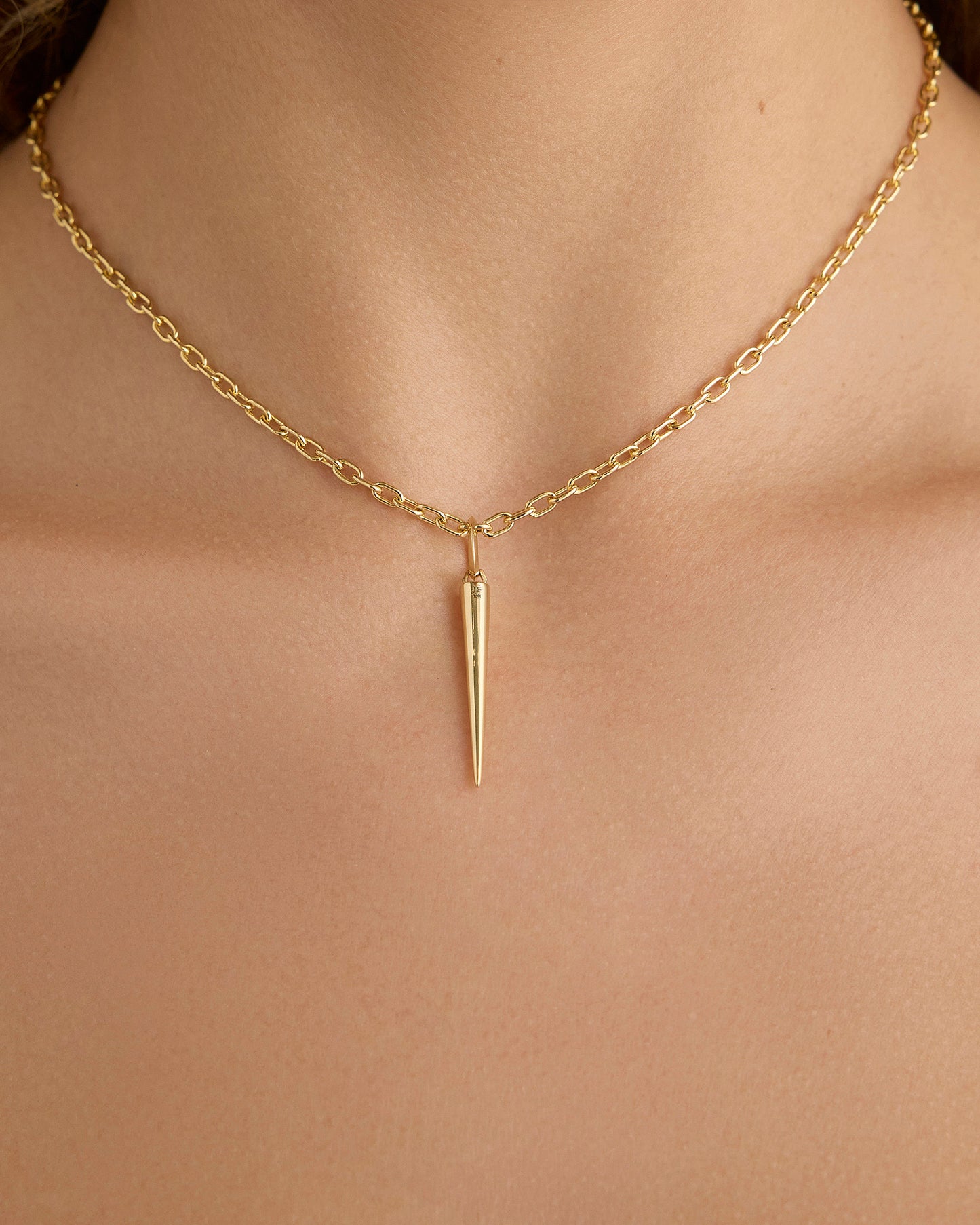 Skinny Cone Charm in 18K Yellow Gold