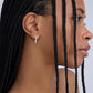 Large Level Earring in 18K Yellow Gold with Pavé White Diamonds
