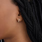 Single Small Level Earring in 18K Yellow Gold with Pavé White Diamonds