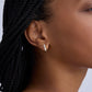 Single 4 Oversized Floating Diamond Huggie in 18K Yellow Gold