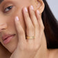 Skinny Family Gothic Ring with 2 White Diamonds in 18K Yellow Gold