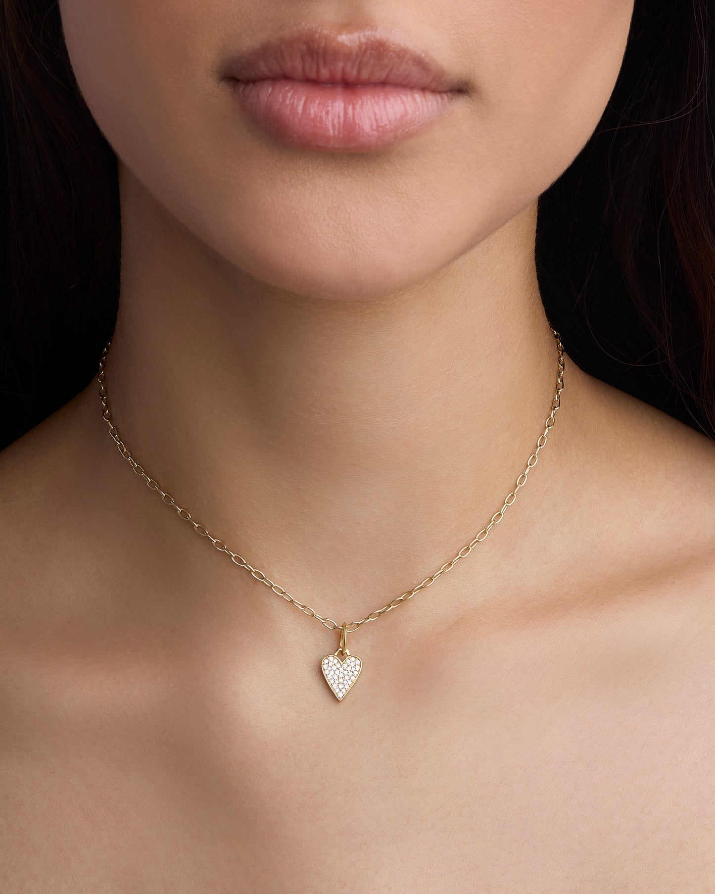Small Heart with Pavé White Diamonds
