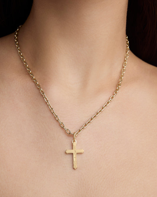Faith Small Royal Cross in 18K Yellow Gold