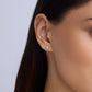 Single Triple Floating Diamond Stud Earring