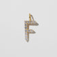 Jennifer Fisher - Oversized Floating Diamond Minimal Block Letter F - Yellow Gold