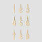 Gothic Number Charm with Diamond in 18K Yellow Gold