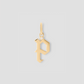 Capital Gothic Letter Charm with Diamond in 18K Yellow Gold