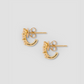 3 Oversized Floating Diamond Huggie in 18K Yellow Gold