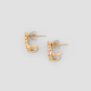 7 Oversized Double Floating Diamond Huggie in 18K Yellow Gold