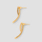 Mini Claw Pin Tusk Earring with Pavé White Diamonds in 18K Yellow Gold